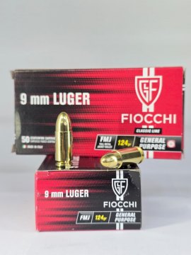 MUNICION FIOCCHI CAL 9MM 124 Gr FMJ