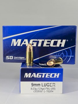 MUNICION MAGTECH CAL .9MM 124 Gr FMJ