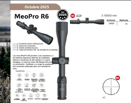 MIRA MEOPTA MEOHUNTER R6 3-18X50 RD SFP 4C SPF - 30MM MIRA MEOPTA MEOHUNTER R6 3-18X50 RD SFP 4C SPF - 30MM