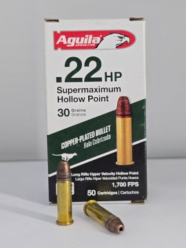 MUNICION AGUILA CAL .22 LR SUPER MAXI 30 GR HUECA/COBRE HP