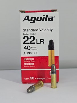 MUNICION AGUILA CAL .22 LR SUPER EXTRA 40 GR SOLIDA/PLOMO STD VELOCIDAD