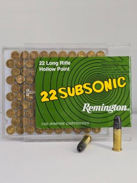 MUNICION REMINGTON CAL .22 LR SUBSONIC 40 GRS SOLIDA/PLOMO