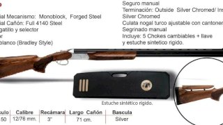 ESCOPETA HUGLU SUPERPUESTA CAL.12 TRP NOGAL/PAVON