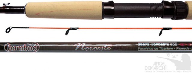 CAÑA BAMBOO NOROESTE 902 2.70 mts 2 grafito simil corcho 10-25 grs CAÑA BAMBOO NOROESTE 902 2.70 mts 2 grafito simil corcho 10-25 grs